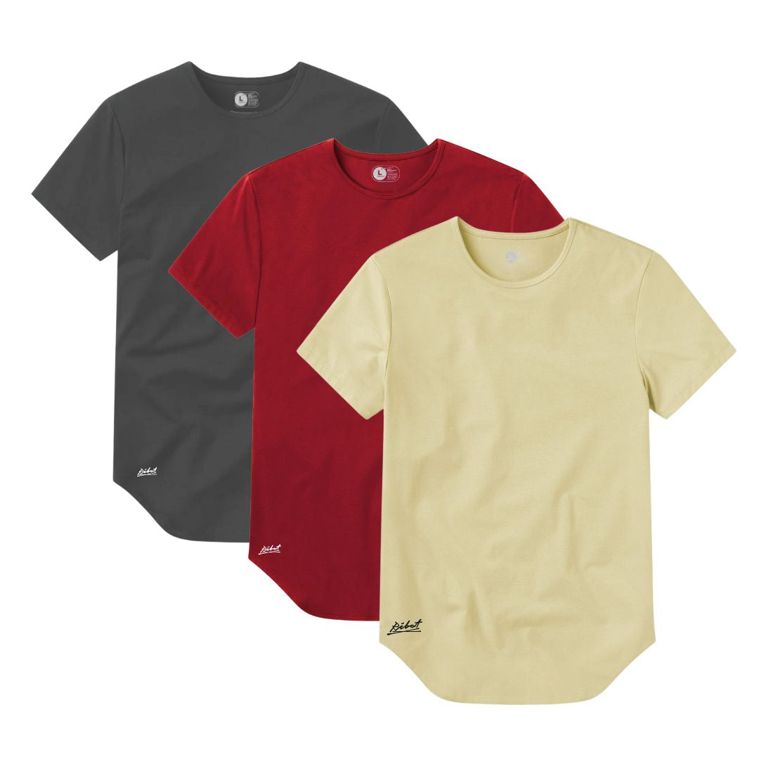 3-Pack Curve Gris Oscuro + Rojo + Beige