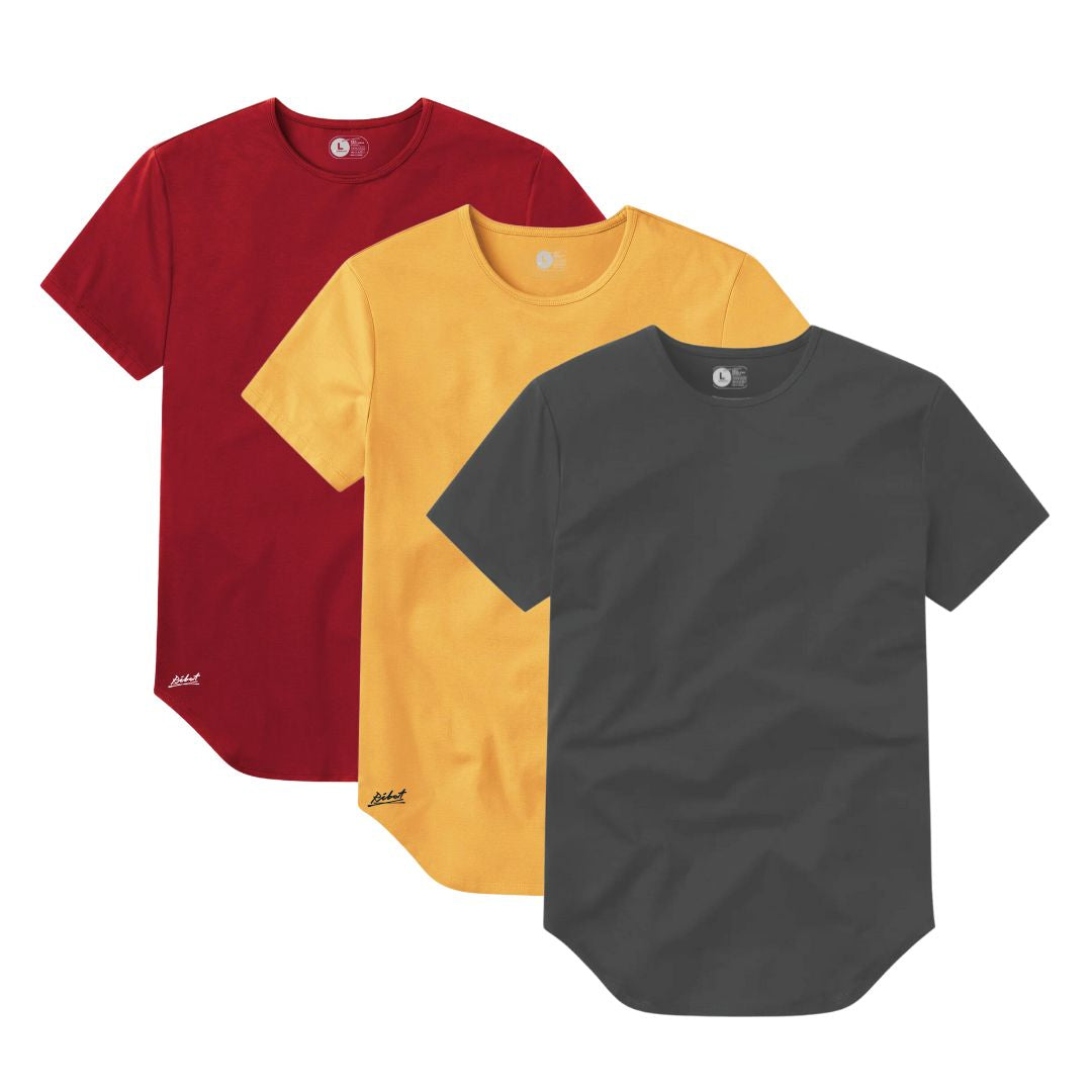 3-Pack Curve Rojo + Mostaza + Gris Oscuro