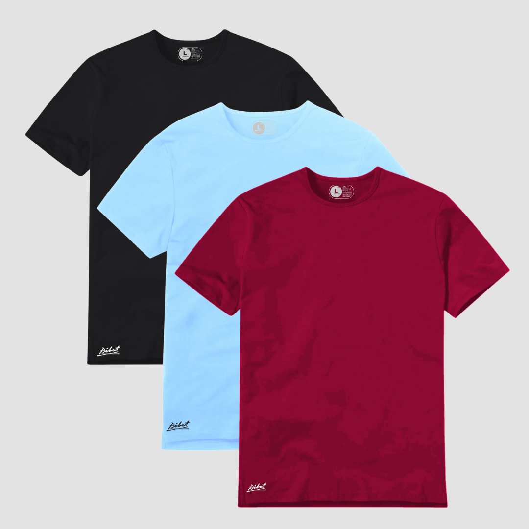 3-Pack Square Negro + Azul Claro + Rojo