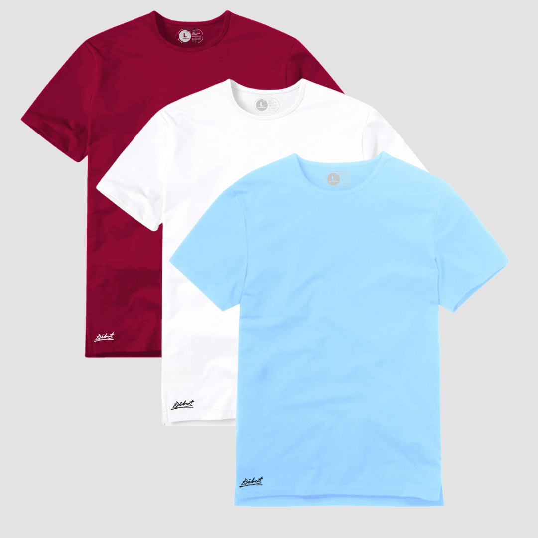 3-Pack Square Rojo + Blanco + Azul Claro
