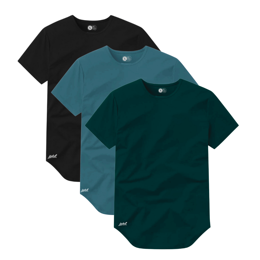 3-Pack Básicas Curve Verde Oscuro +Verde Azul + Negro