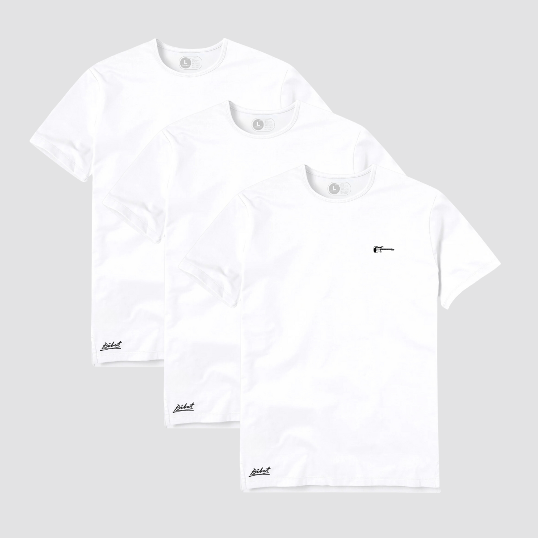 3-Pack Logo Música Blanco + Blanco + Blanco
