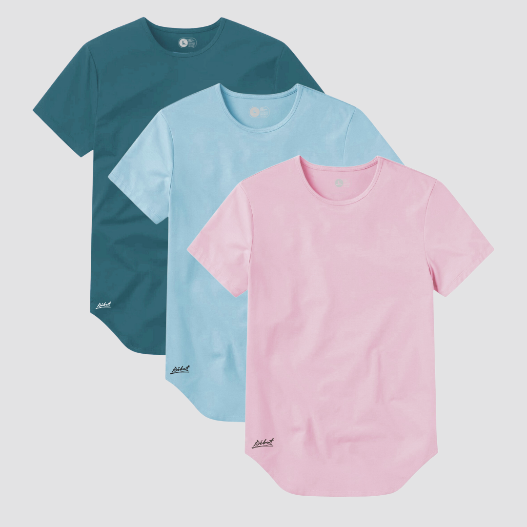3-Pack Básicas Curve Verde Azul + Azul Claro + Rosado