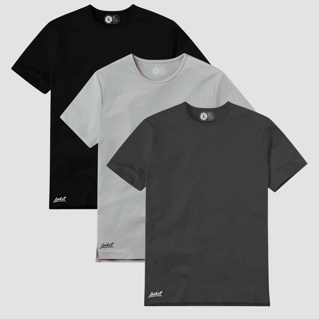 3-Pack Básicas Square Negro + Gris Oscuro + Gris Claro