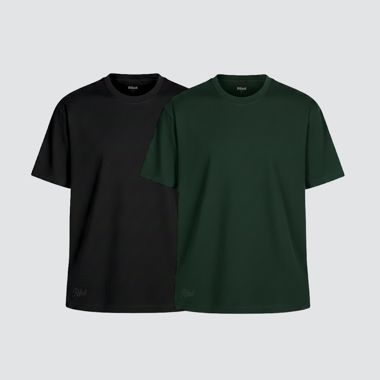 2-Pack Camisetas Classic Negro + Verde Militar