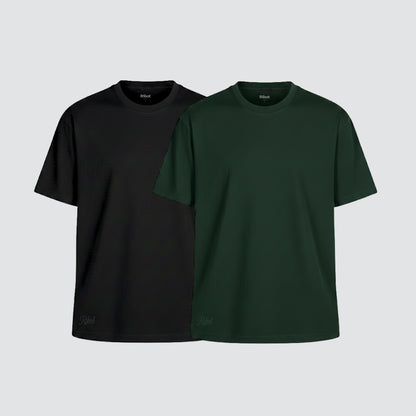 2-Pack Camisetas Classic Negro + Verde Militar