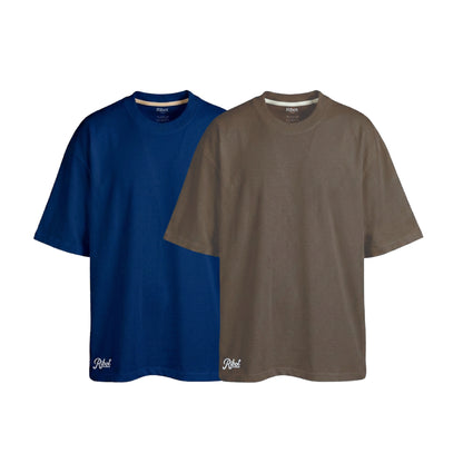 2-Pack Camisetas Oversize Coffee + Azul Marino