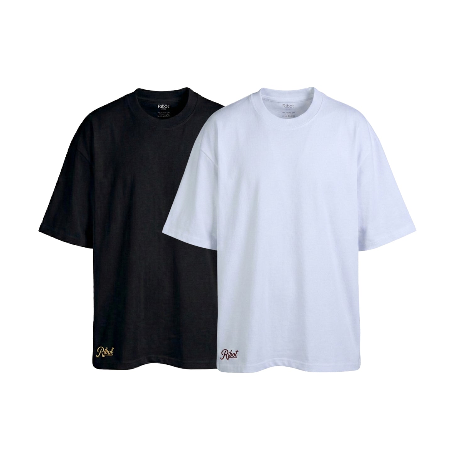 2-Pack Camisetas Oversize Blanco + Negro