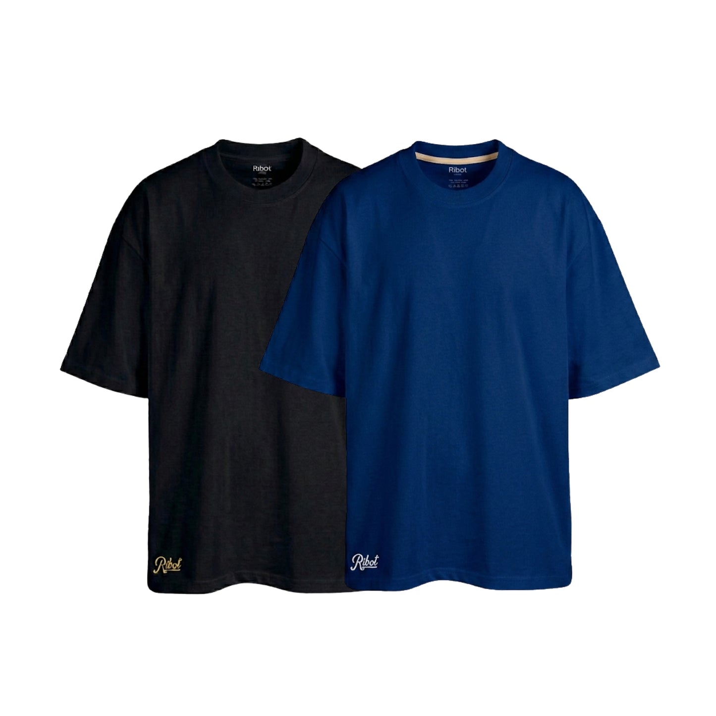 2-Pack Camisetas Oversize Negro + Azul Marino