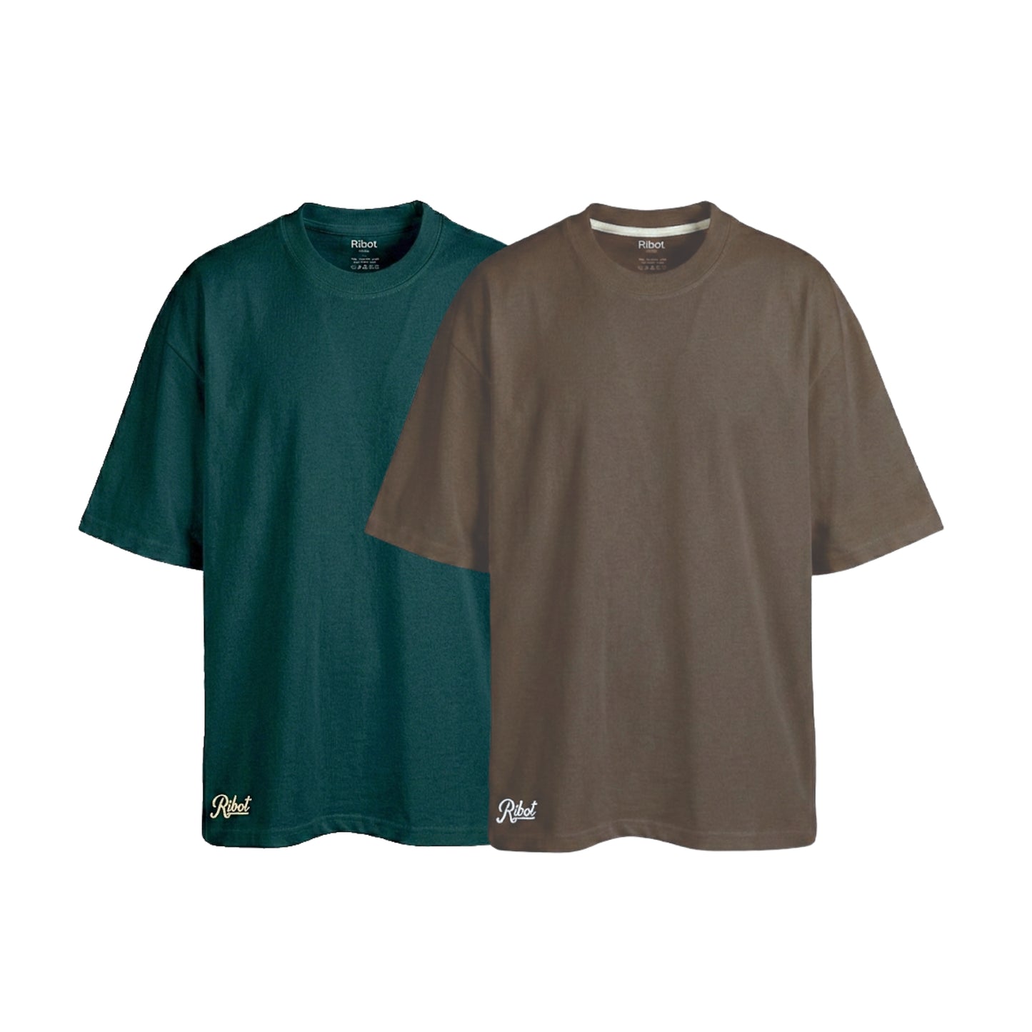 2-Pack Camisetas Oversize Coffee + Verde Pino