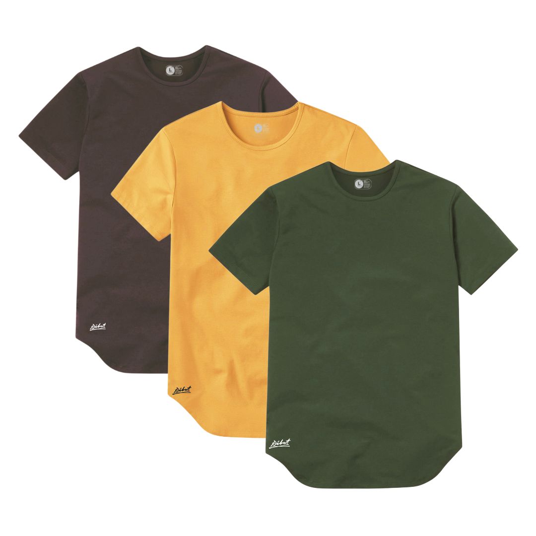 3-Pack Curve Café Oscuro + Mostaza + Verde Militar