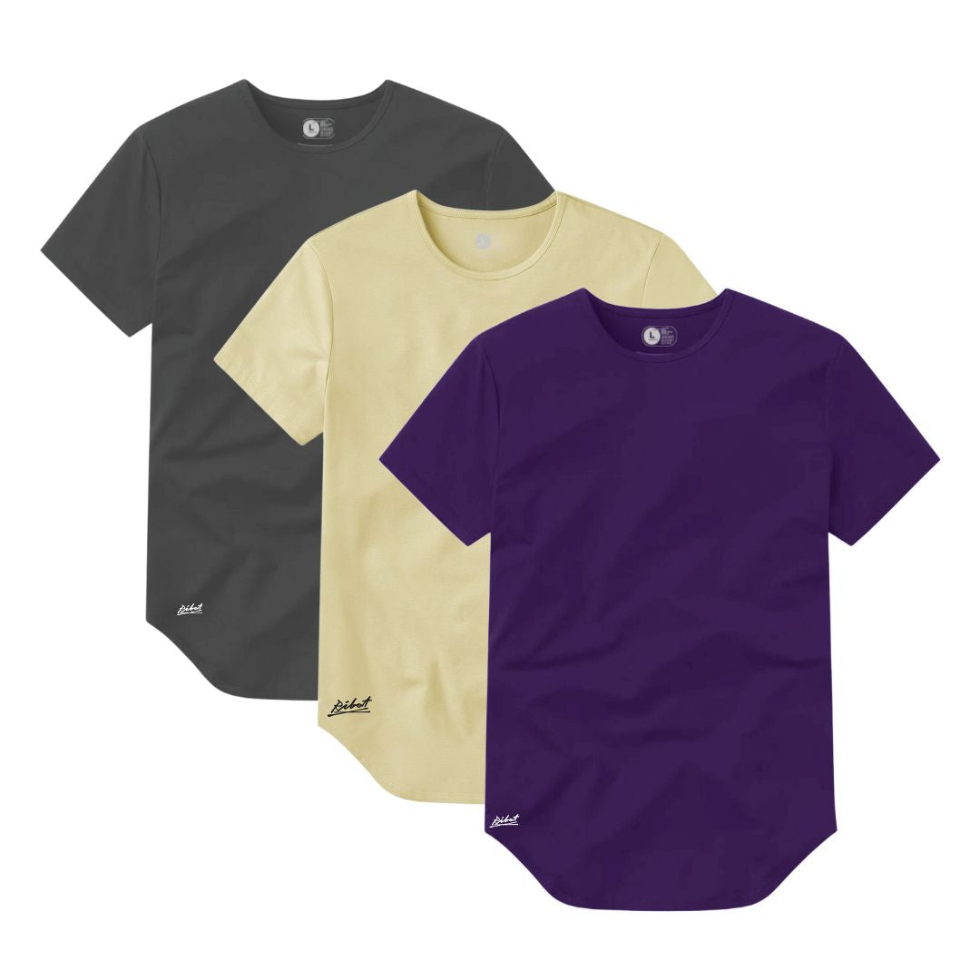 3-Pack Curve Gris Oscuro + Beige + Morado