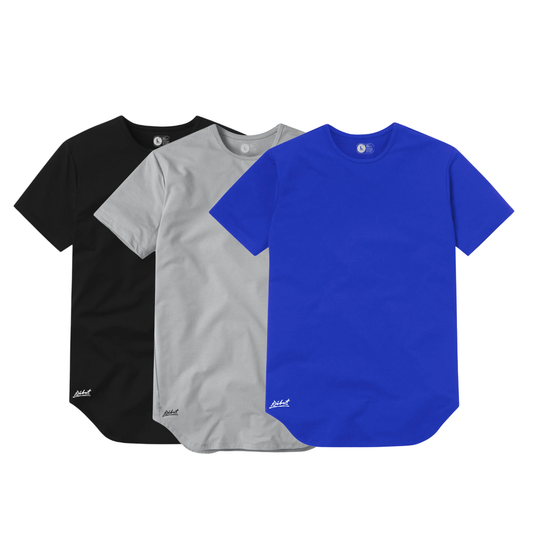3-Pack Curve Negro + Gris Claro + Azul Rey