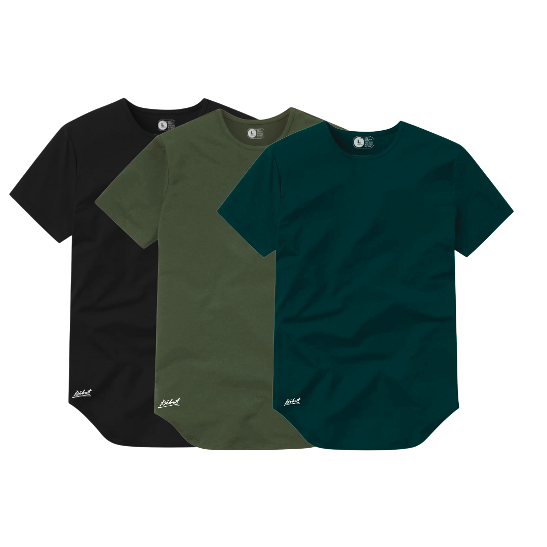 3-Pack Curve Negro + Verde Militar + Verde Oscuro