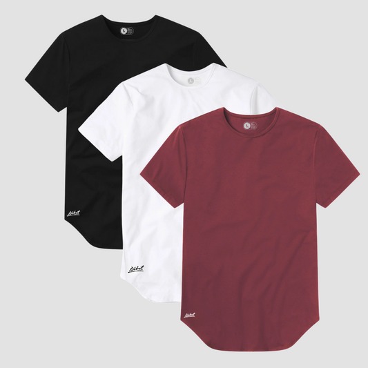 3-Pack Básicas Curve Negro + Blanco + Vinotinto