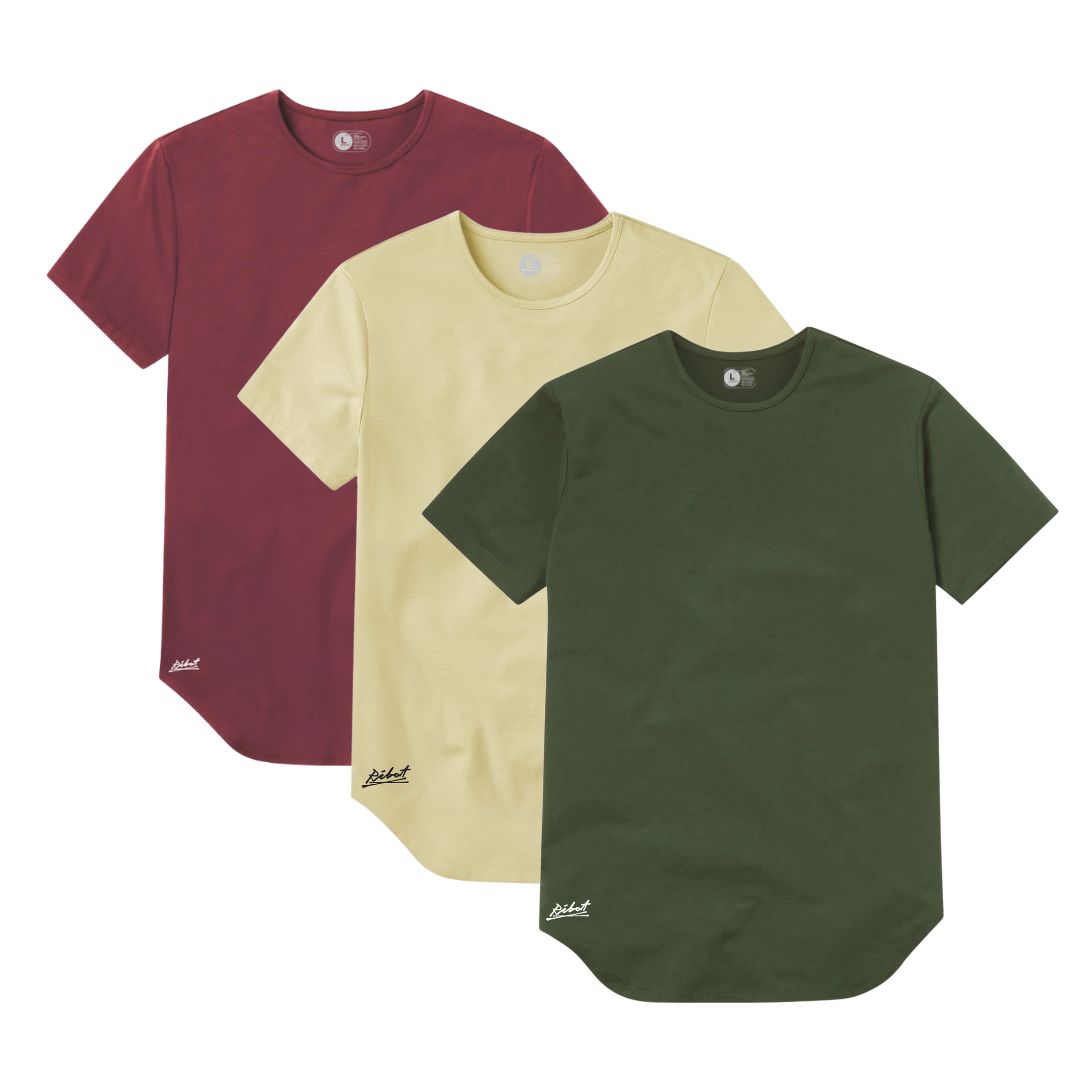 3-Pack Curve Vinotinto + Beige + Verde Militar