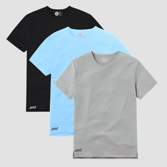 3-Pack Square Negro + Azul Claro + Gris Claro