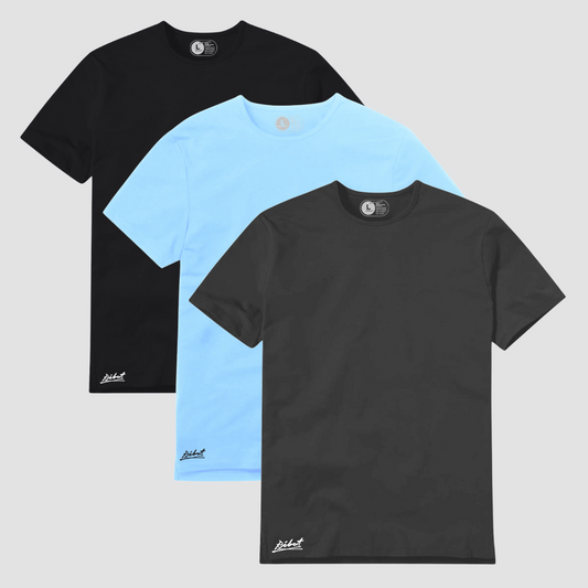 3-Pack Square Negro + Azul Claro + Gris Oscuro