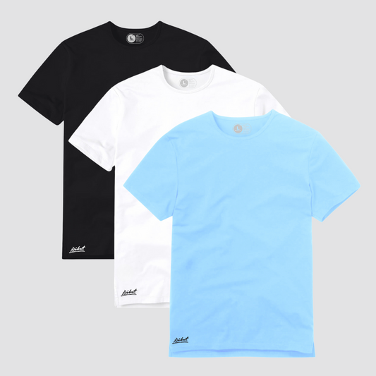 3-Pack Square Negro + Blanco + Azul Claro