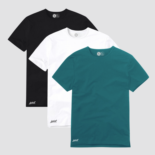 3-Pack Square Negro + Blanco + Verde Azul