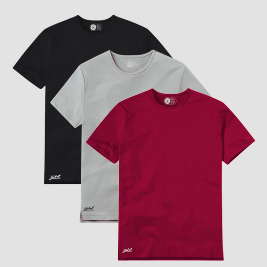 3-Pack Square Negro + Gris Claro + Rojo