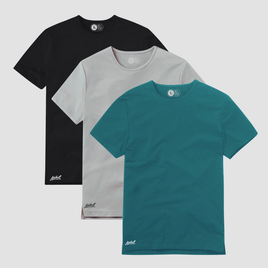 3-Pack Square Negro + Gris Claro + Verde Azul