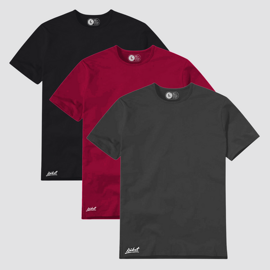 3-Pack Square Negro + Rojo + Gris Oscuro