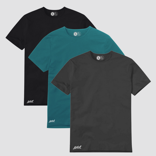 3-Pack Square Negro + Verde Azul + Gris Oscuro