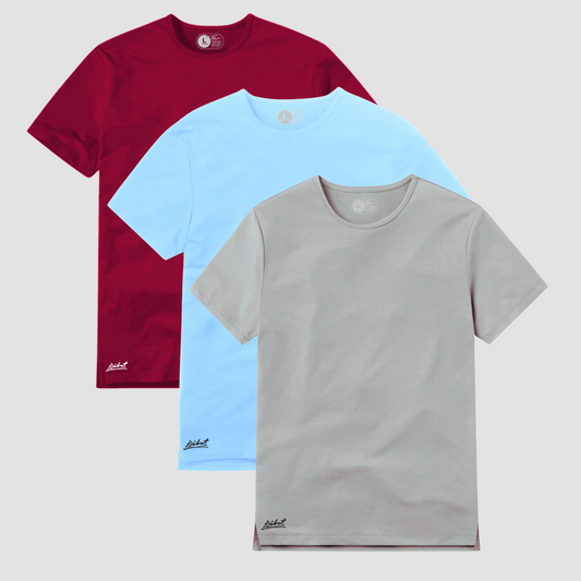 3-Pack Square Rojo + Azul Claro + Gris Claro