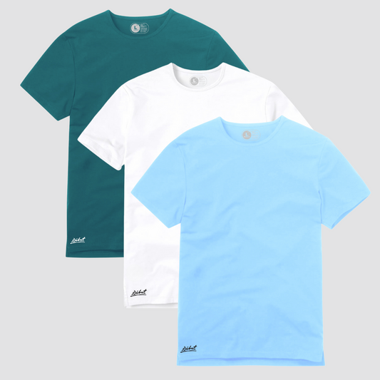 3-Pack Square Verde Azul + Blanco + Azul Claro