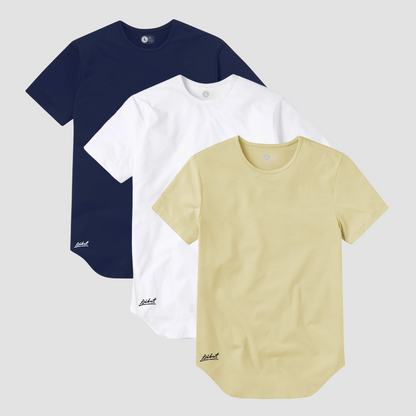 3-Pack Básicas Curve Azul Navy + Beige + Blanco