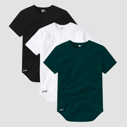 3-Pack Básicas Curve Verde Oscuro + Blanco +Negro