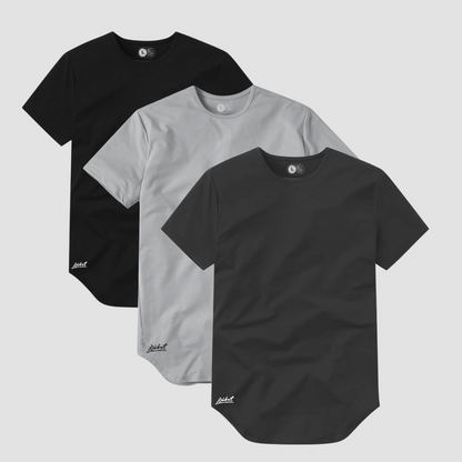 3-Pack Básicas Curve Negro + Gris Oscuro + Gris Claro