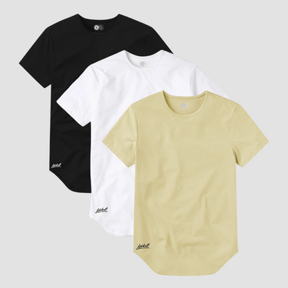 3-Pack Básicas Curve Negro + Beige + Blanco