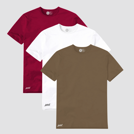3-Pack Square Blanco + Rojo + Café Claro